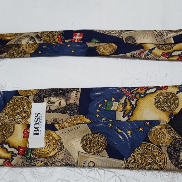 Luxury Hugo boss 100% silk tie original $128 Italy - Picture 5 of 8
